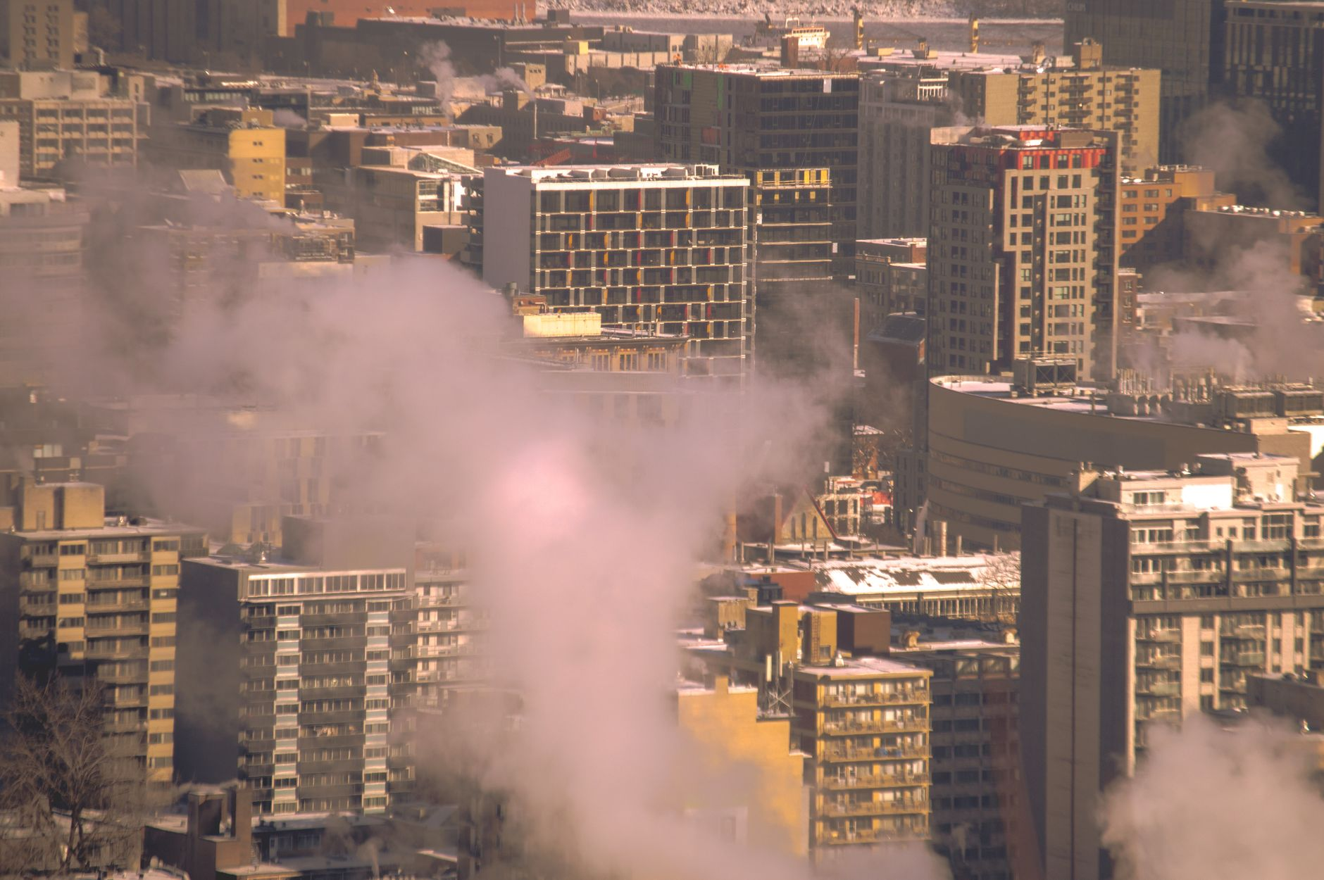 urban heat island aerial city